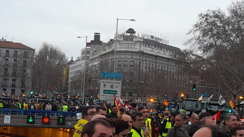 Sigue en directo y desde dentro la tractorada en Madrid