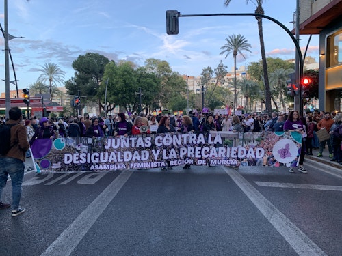 El feminismo dice en Murcia basta a las agresiones sexuales y se acuerda de Palestina