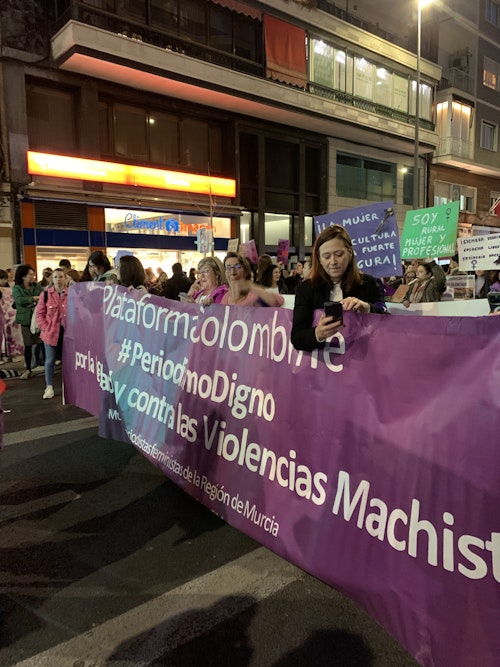 El feminismo dice en Murcia basta a las agresiones sexuales y se acuerda de Palestina