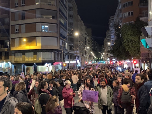 El feminismo dice en Murcia basta a las agresiones sexuales y se acuerda de Palestina