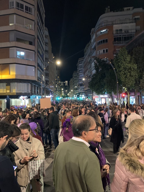 El feminismo dice en Murcia basta a las agresiones sexuales y se acuerda de Palestina