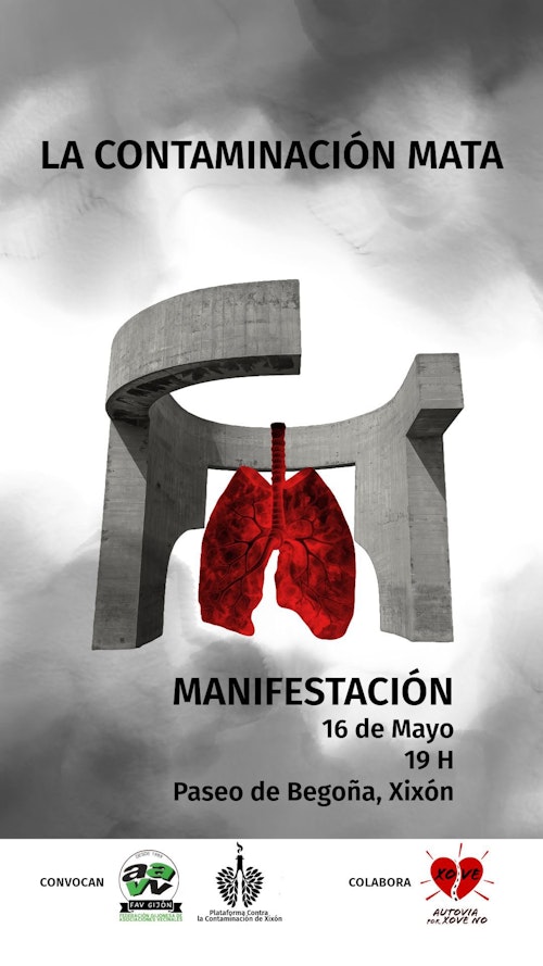 Manifestación contra la contaminación en Gijón: «Hay días que no se puede respirar»