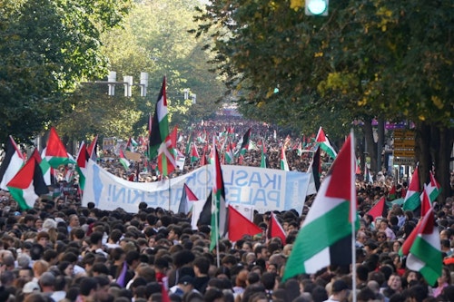 Concluye la jornada de huelga de apoyo a Palestina con una concentración en Indautxu