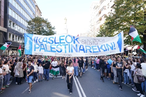 Concluye la jornada de huelga de apoyo a Palestina con una concentración en Indautxu