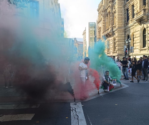 Concluye la jornada de huelga de apoyo a Palestina con una concentración en Indautxu