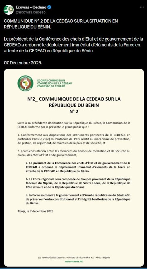 Des soldats de la force régionale de la CEDEAO lors d'un exercice antérieur