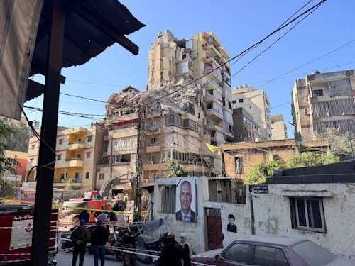 📷 In images: Rescue workers search through rubble following an Israeli airstrike in Beirut's southern suburbs