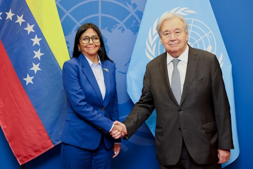 La présidente du Venezuela rencontre le secrétaire général de l'ONU et des institutions financières à New York