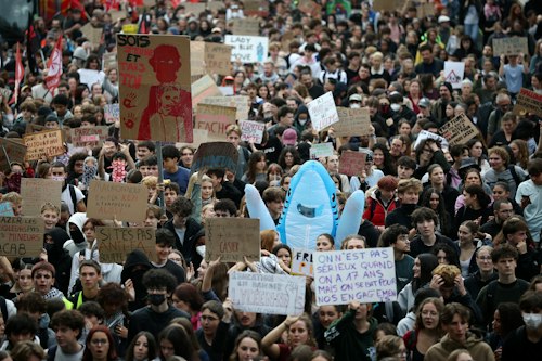 Students, teachers march in cities across France